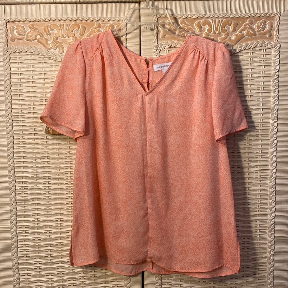 Liz Claiborne, Pink/Salmon Floral blouse